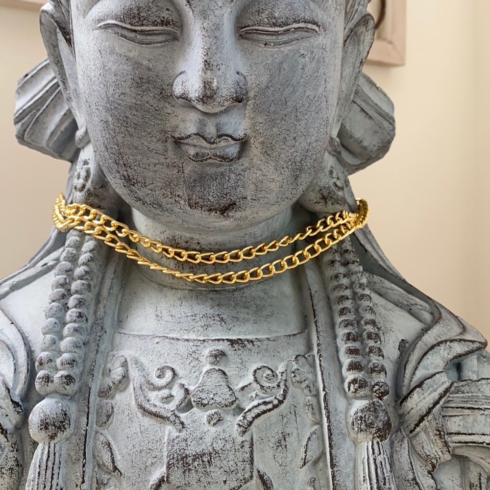 Gold Tone Necklace-Single or Double Strand